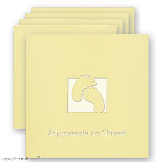 Pakiet 5 zaproszeń na Chrzest do wypisania