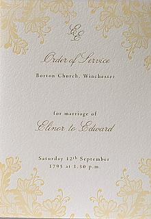 Menu/Order of Service