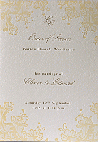 Menu/Order of Service