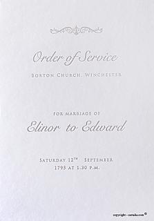 Menu/Order of Service