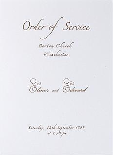 Order of service