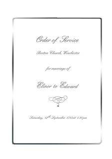 Order of service