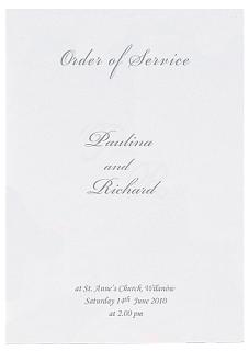 Order of service