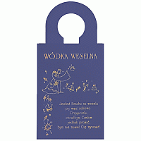 Komplet 10 zawieszek na wino ze złotym nadrukiem
