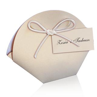 Torebeczka półokrągła z personalizowanym bilecikiem